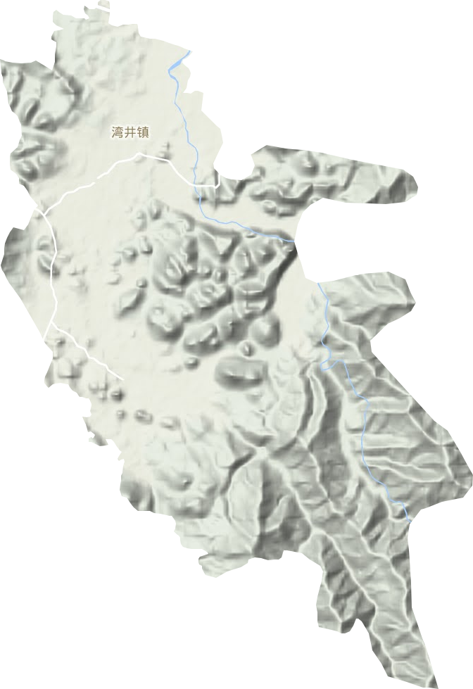 湾井镇地形地图