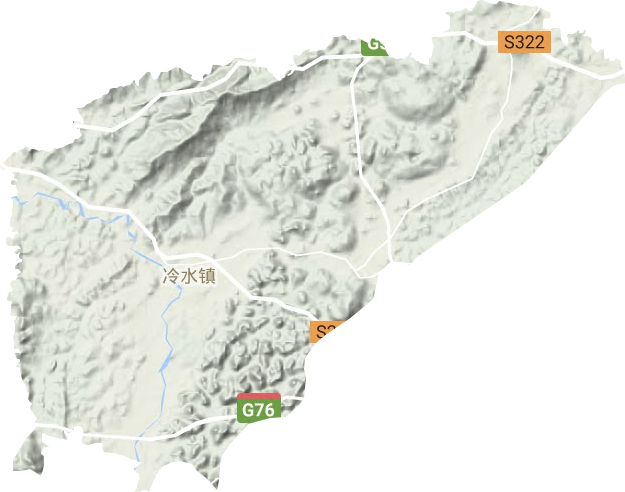 冷水镇地形地图
