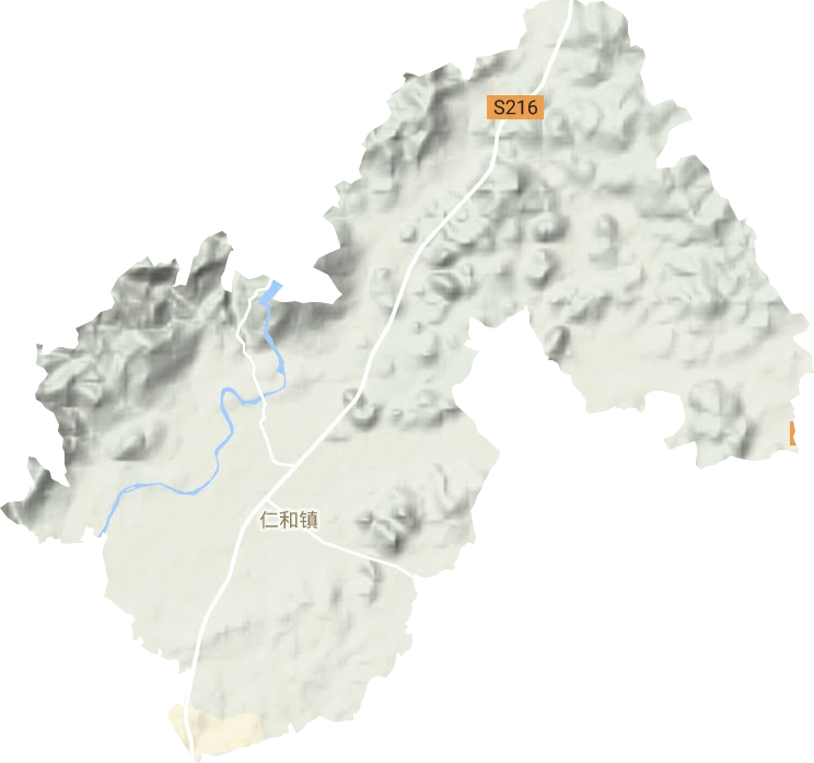 仁和镇地形地图