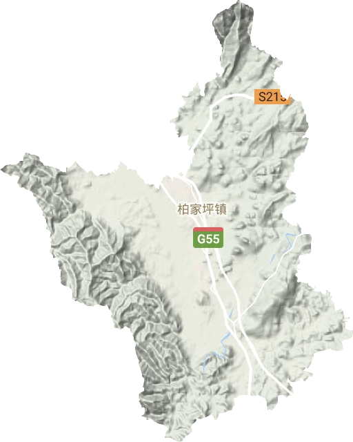 柏家坪镇地形地图