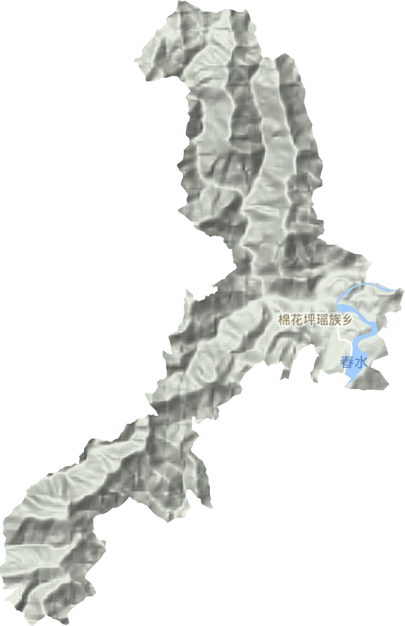 棉花坪瑶族乡地形地图