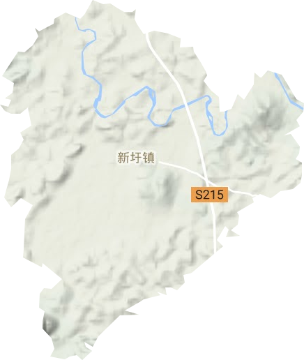 新圩镇地形地图