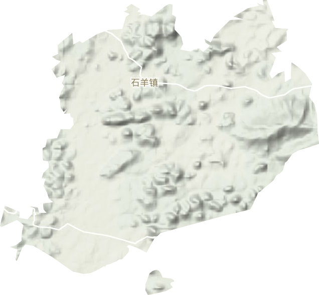 石羊镇地形地图