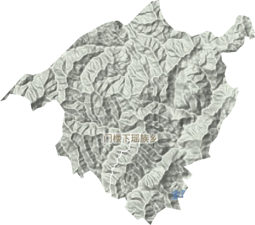 门楼下瑶族乡地形地图