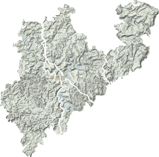 平昌县地形地图