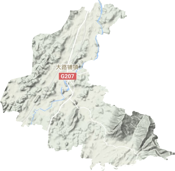 大路铺镇地形地图