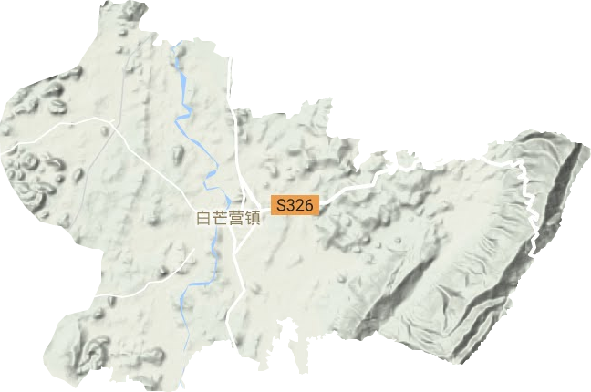 白芒营镇地形地图