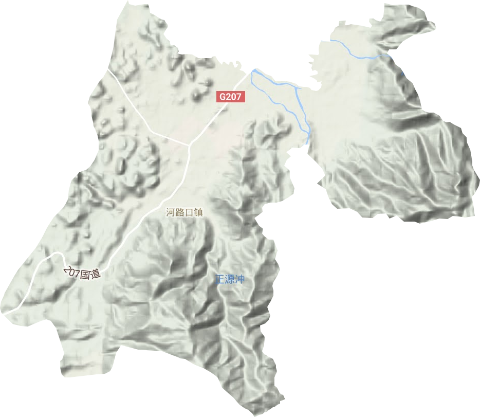 河路口镇地形地图