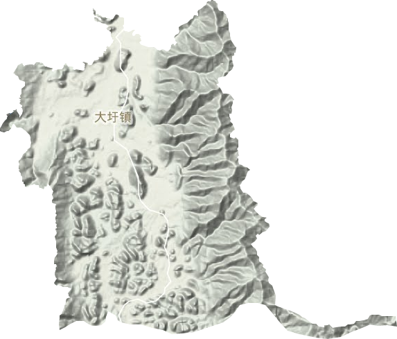 大圩镇地形地图