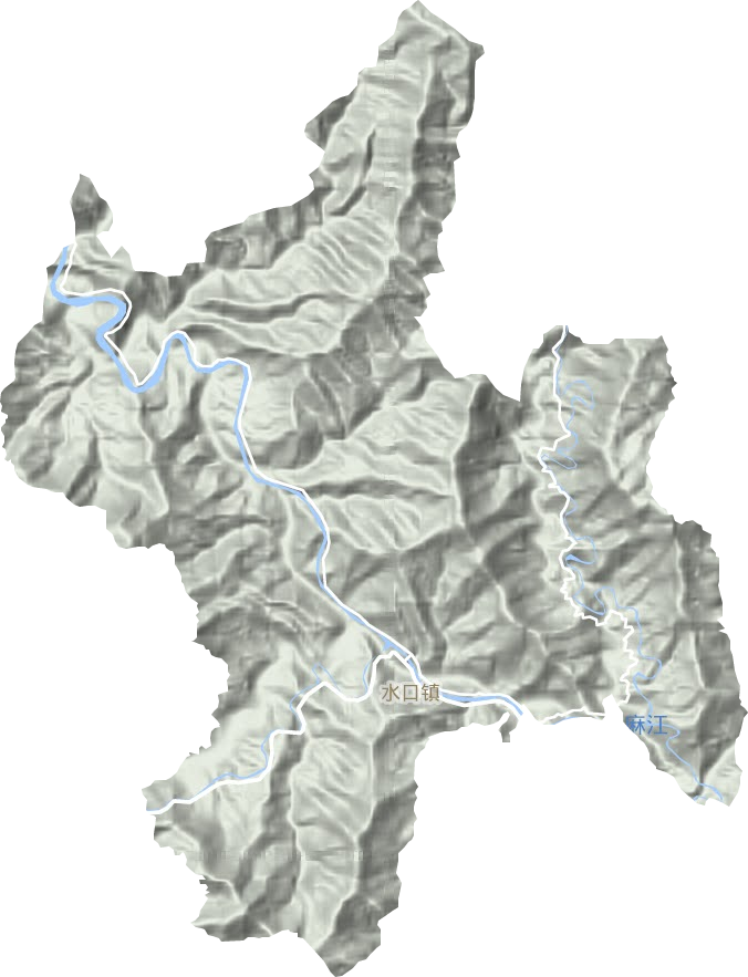 水口镇地形地图