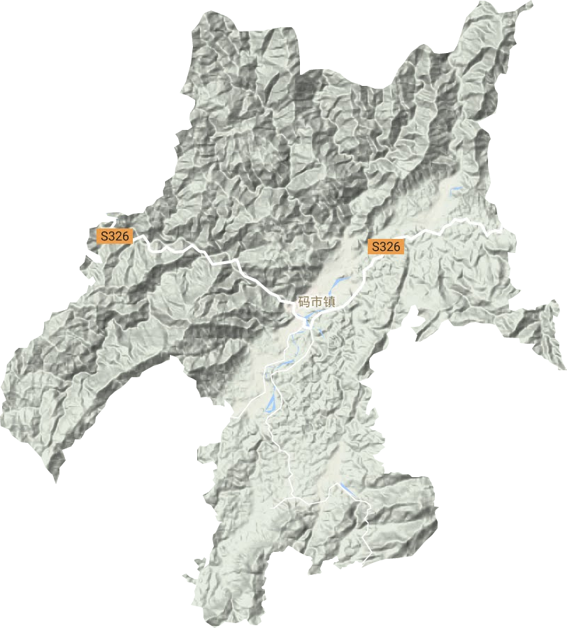 码市镇地形地图