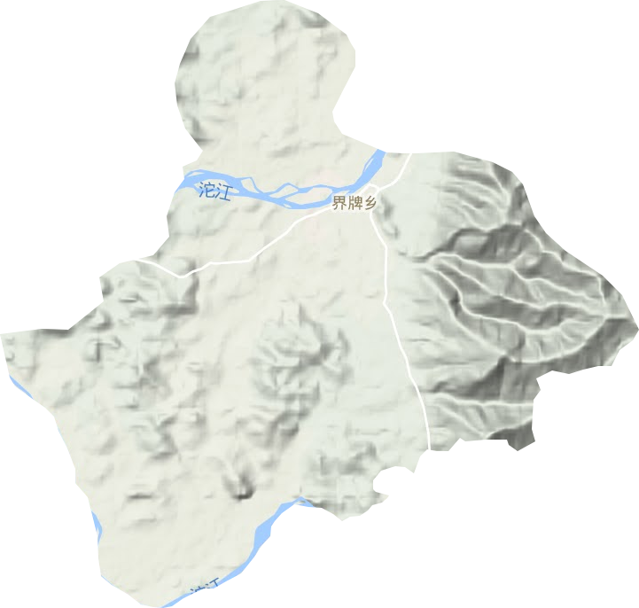 界牌乡地形地图