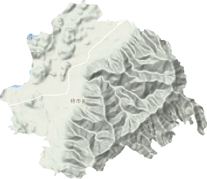 桥市乡地形地图