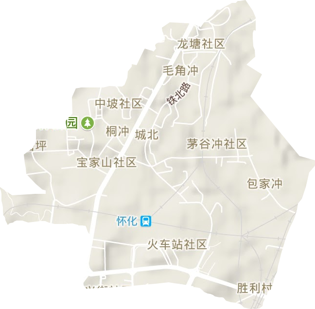 城北街道地形地图