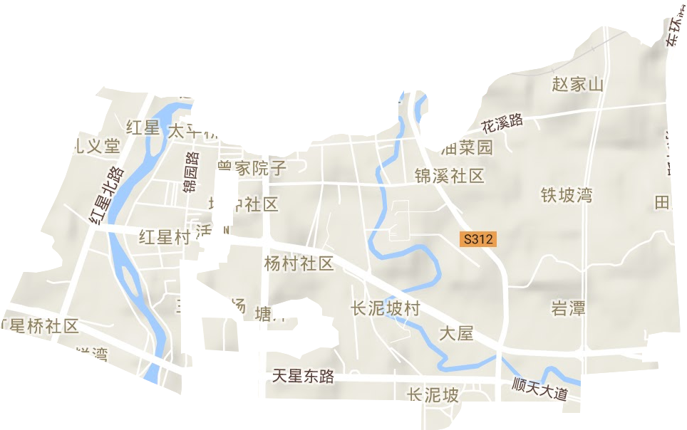红星街道地形地图