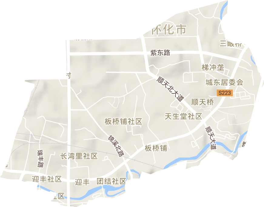 迎丰街道地形地图