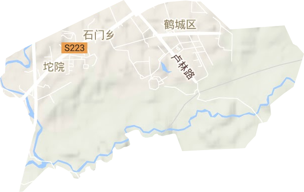 坨院街道地形地图