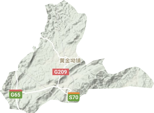 黄金坳镇地形地图
