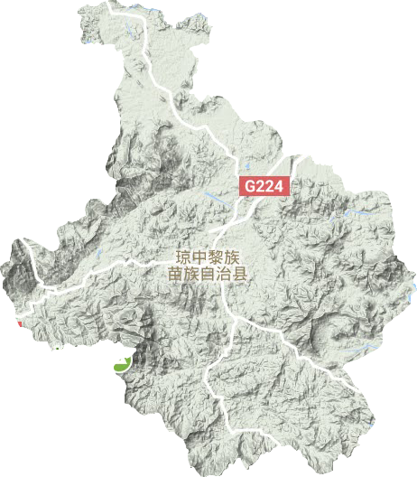 琼中县地形地图