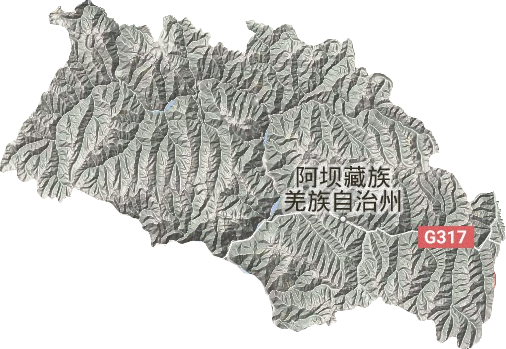 马尔康市地形地图