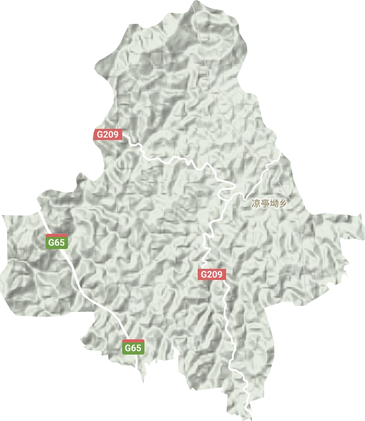 凉亭坳乡地形地图