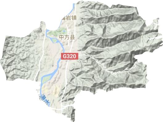 中方镇地形地图