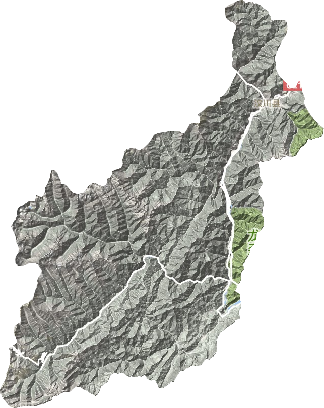 汶川县地形地图