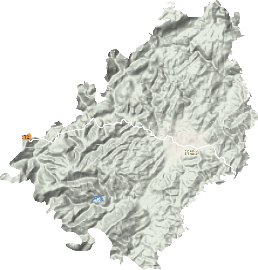 新建镇地形地图