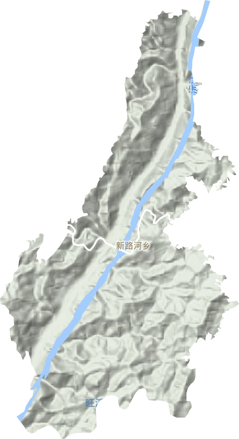 新路河镇地形地图