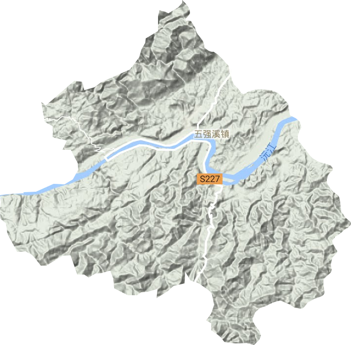 五强溪镇地形地图