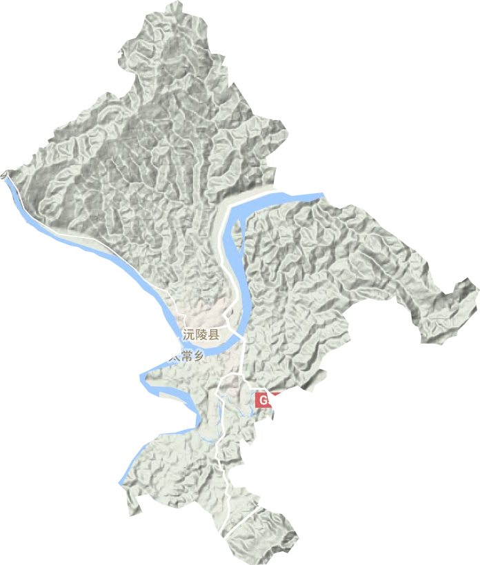 沅陵镇地形地图