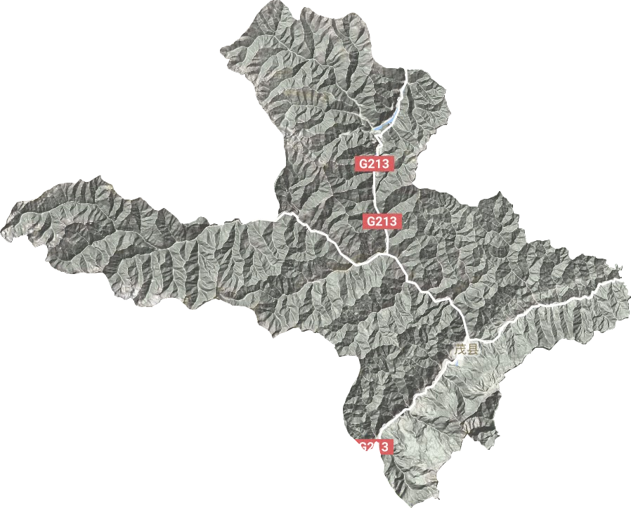 茂县地形地图