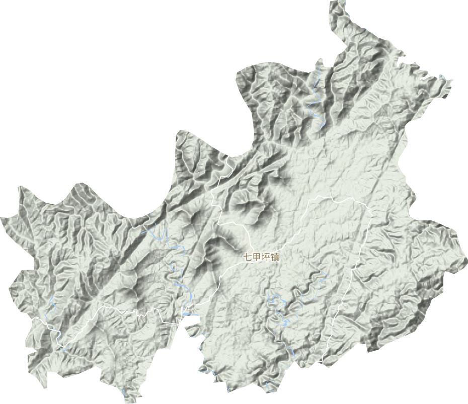 七甲坪镇地形地图