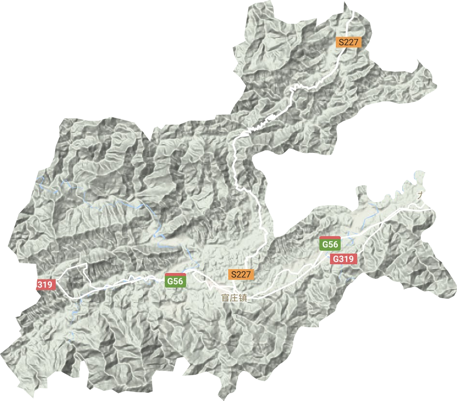 官庄镇地形地图