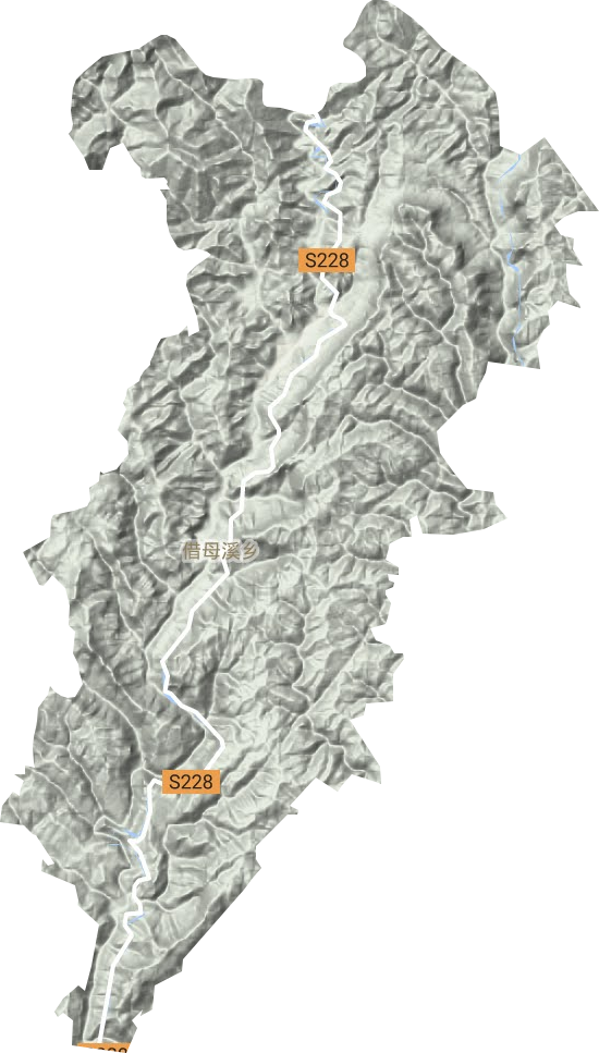 借母溪乡地形地图