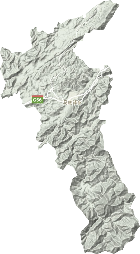 马底驿乡地形地图