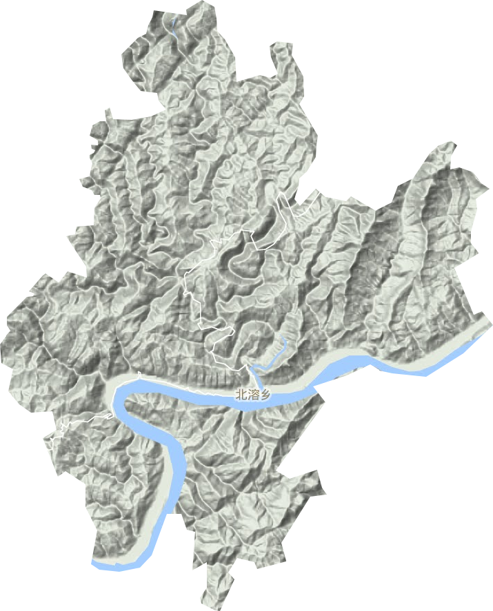 北溶乡地形地图
