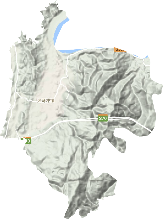 火马冲镇地形地图