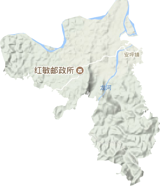 安坪镇地形地图