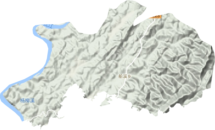 船溪乡地形地图