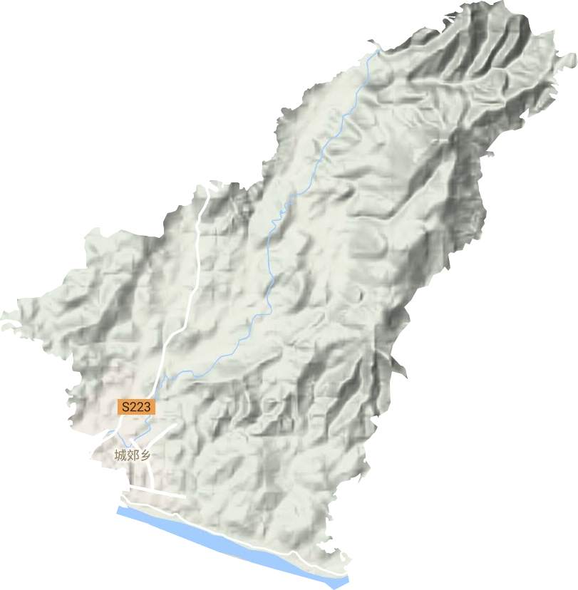 城郊乡地形地图