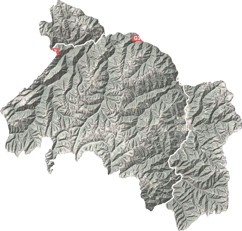 金川县地形地图
