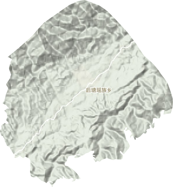 后塘瑶族乡地形地图