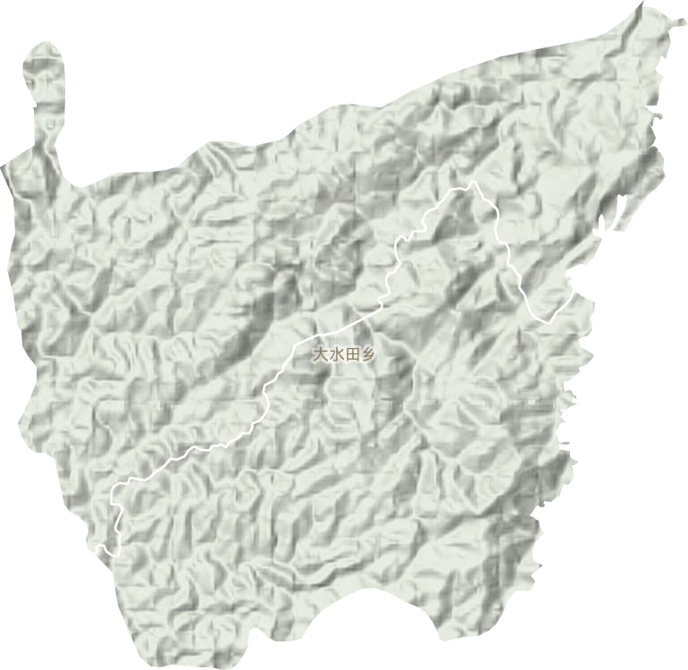 大水田乡地形地图