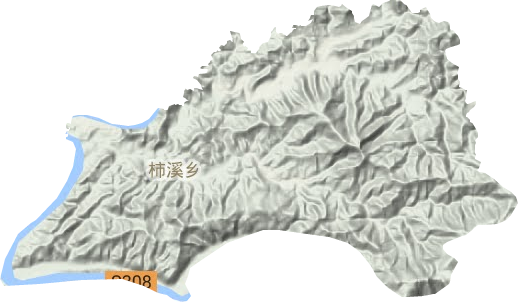 柿溪乡地形地图