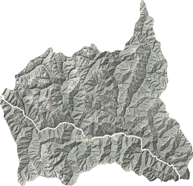 黑水县地形地图