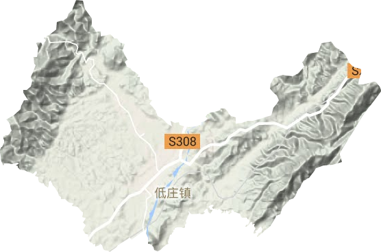 低庄镇地形地图