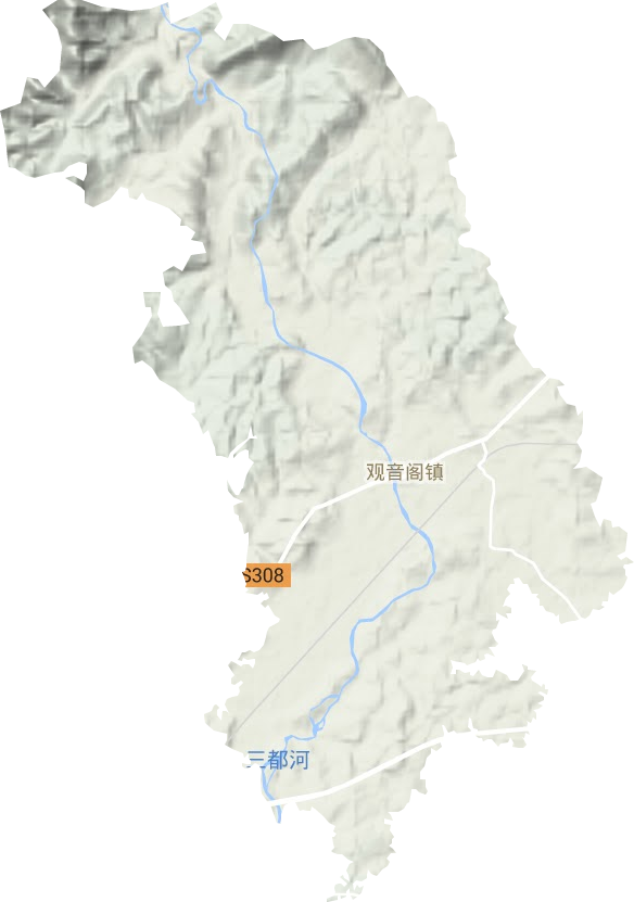 观音阁镇地形地图