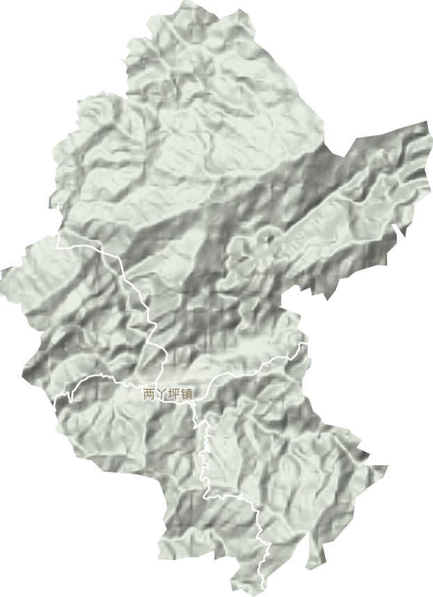 两丫坪镇地形地图