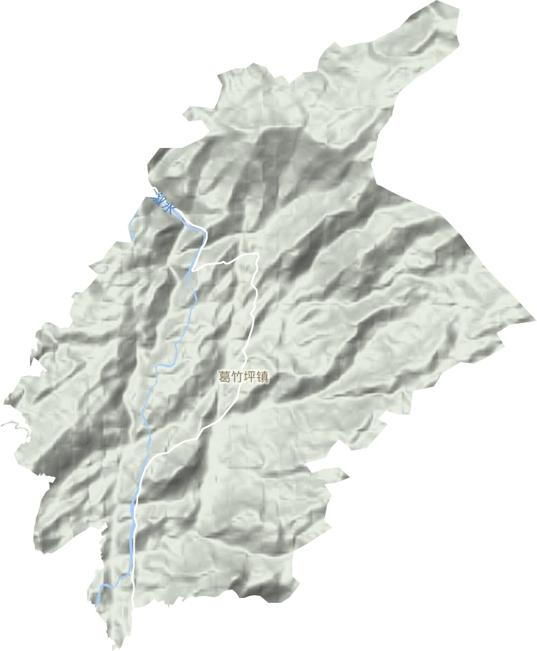 葛竹坪镇地形地图